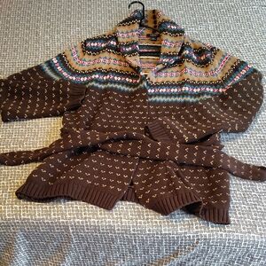 Chaps Multicolor Patterned Cardigan